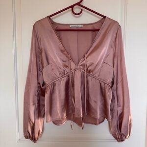 Abercrombie & Fitch Satin Blouse - Soft Mauve
